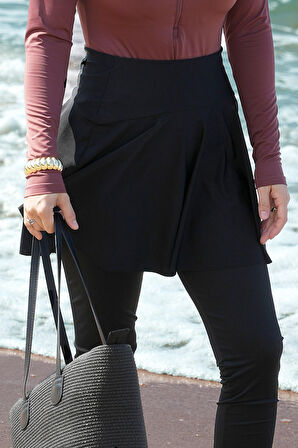 Tek Parça Likralı Tenisçi Etek Pareo | 40