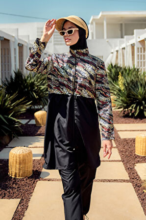 Remsa Paraşüt Tam Kapalı Tesettür Mayo R4806 Safari | 3XL