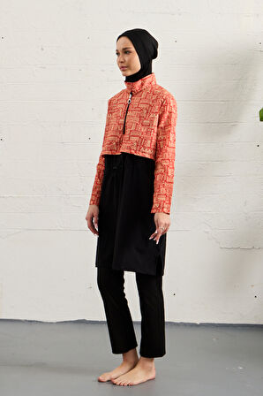 Spor Likra Tam Kapalı Tesettür Mayo 1527-183 Siyah | 44