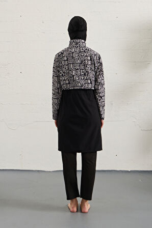 Spor Likra Tam Kapalı Tesettür Mayo 1527-41 Siyah02 | 42