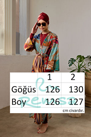 Mayo Üzerine Tek Pareo Kimono 1925-156 Bej | 1