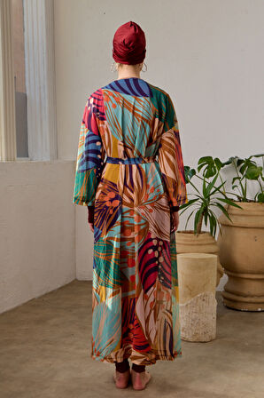Mayo Üzerine Tek Pareo Kimono 1925-156 Bej | 1