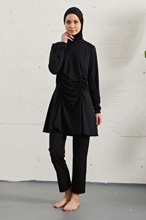 Likralı Tam Kapalı Tesettür Mayo 1429-01 Siyah | 38
