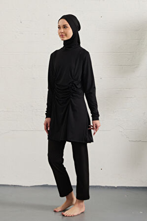 Likralı Tam Kapalı Tesettür Mayo 1429-01 Siyah | 38