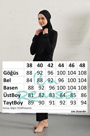 Likralı Tam Kapalı Tesettür Mayo 1429-01 Siyah | 38