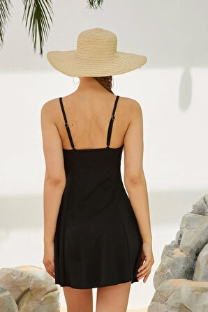 İp Askılı Elbise Mayo Etekli Mayo 1124-01 Siyah | 42