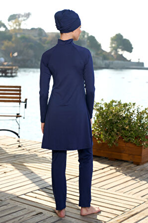 Likralı Tam Kapalı Tesettür Mayo 24924 Lacivert | 46