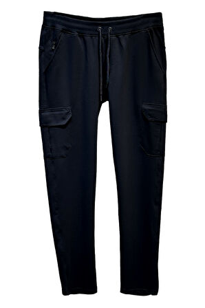 Kargo Cep Detay Düz Paça Erkek Eşofman Altı 24707 Lacivert | 3XL