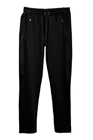 Paçası Düz Beli Lastikli 3 Cepli Erkek Eşofman Altı 5740 Siyah | 3XL