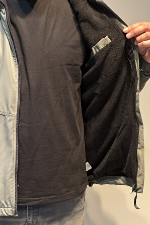 Erkek Kapüşonlu Cep Detaylı İçi Polar Kışlık Mont 2571 Haki | L