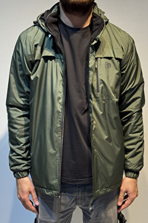 Erkek Kapüşonlu Cep Detaylı İçi Polar Kışlık Mont 2540 Haki | XXL