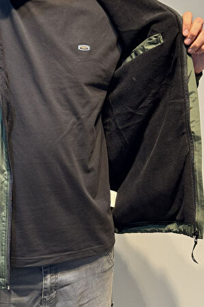 Erkek Kapüşonlu Cep Detaylı İçi Polar Kışlık Mont 2540 Haki | XXL