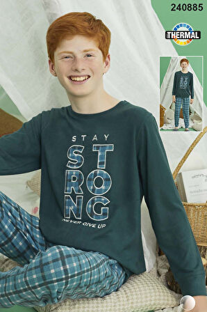 Erkek Çocuk Termal Pijama Takımı 240885 Petrol | 10 Yaş