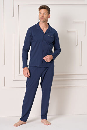 Erkek Penye Uzun Kol Pijama Takımı 2157 Laci03 | XL