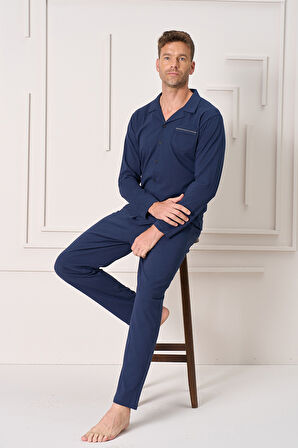 Erkek Penye Uzun Kol Pijama Takımı 2157 Laci03 | XXL