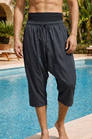 Şalvar Erkek Kapri Mayo Deniz Havuz Şortu RKS-012 Antrasit | 5XL