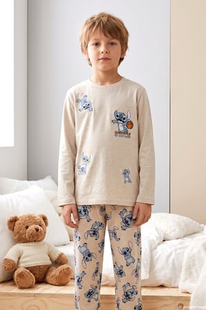 Erkek Çocuk Kısa Kol Penye Pijama Takımı 4301 Bej02 | 2-3 YAŞ