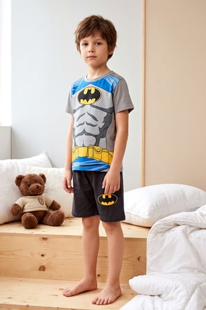 Erkek Çocuk Kısa Kol Şortlu Penye Pijama Takımı 3986 Antrasit | 4-5 YAŞ
