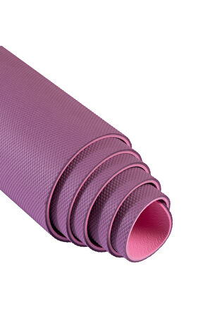 Gymo UltraGrip Hizalamalı 6mm TPE Yoga Matı Pilates Minderi Mürdüm