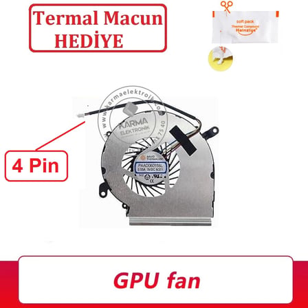 MSI GE62, GE72, PE60, PE70 Serisi Notebook Gpu-Vga Fanı - Ver.2 (4 Pin)