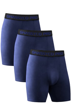 Ghassy Co. Erkek Pamuklu Likralı Spor Boxer 3'lü Set Yumuşak Dokulu ve Rahat Kemerli