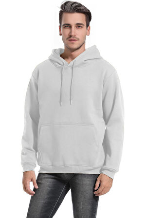 Ghassy Co. Erkek Ultra Termal Kapüşonlu Sherpa Astarlı Kanguru Cepli Sweatshirt