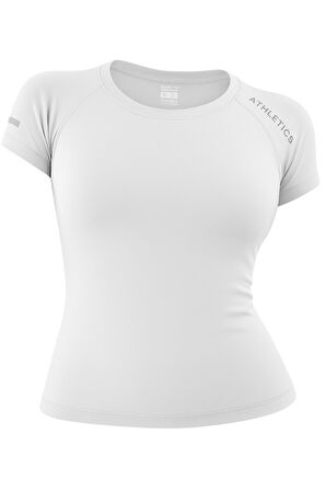 Kadın Nefes Alabilir Yüksek Esnek Kısa Kollu, Yoga Fitness ve Koşu İçin Motivasyonel Tasarım Tişört