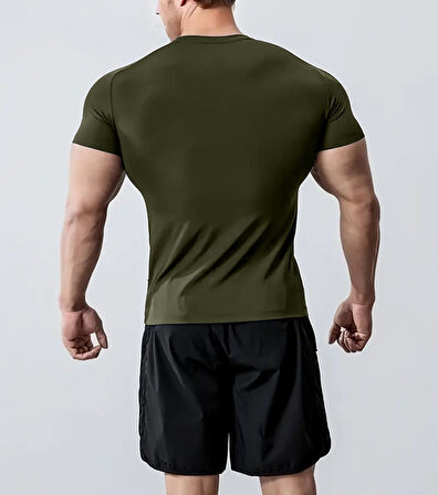 Ghassy Co. Erkek Nem Emici Hızlı Kuruyan Renk Solmayan Atletik Teknik Fitness Spor T-shirt