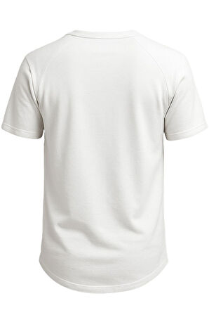 Ghassy Co. Erkek Reglan Oval Kesim %100 Pamuk Yumuşak Dokulu Bisiklet Yaka T-shirt