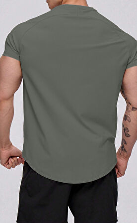 Ghassy Co. Erkek Running Sports Reglan Oval Kesim Penye T-shirt