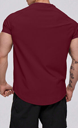 Ghassy Co. Erkek Running Sports Reglan Oval Kesim Penye T-shirt
