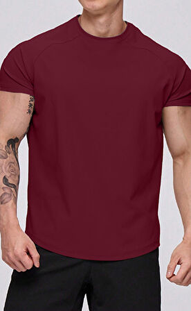 Ghassy Co. Erkek Running Sports Reglan Oval Kesim Penye T-shirt