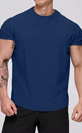 Ghassy Co. Erkek Running Sports Reglan Oval Kesim Penye T-shirt