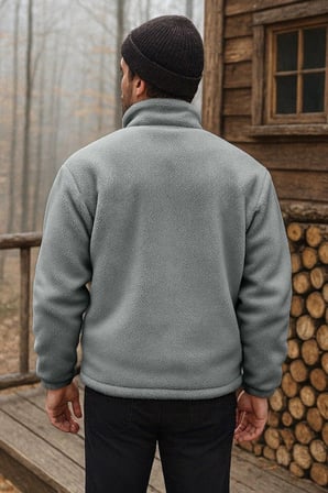 Ghassy Co. Erkek Pro Termal İç Dış Sherpa Sonbahar Kış Tam Fermuarlı Peluş Sweatshirt