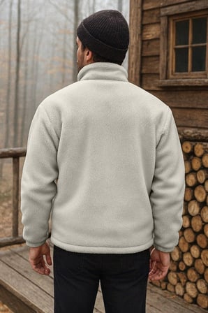 Ghassy Co. Erkek Pro Termal İç Dış Sherpa Sonbahar Kış Tam Fermuarlı Peluş Sweatshirt