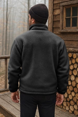 Ghassy Co. Erkek Pro Termal İç Dış Sherpa Sonbahar Kış Tam Fermuarlı Peluş Sweatshirt