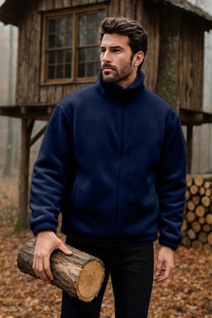 Ghassy Co. Erkek Pro Termal İç Dış Sherpa Sonbahar Kış Tam Fermuarlı Peluş Sweatshirt