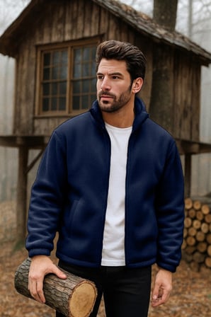 Ghassy Co. Erkek Pro Termal İç Dış Sherpa Sonbahar Kış Tam Fermuarlı Peluş Sweatshirt