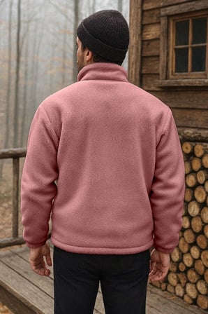 Ghassy Co. Erkek Pro Termal İç Dış Sherpa Sonbahar Kış Tam Fermuarlı Peluş Sweatshirt