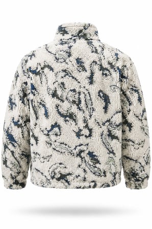 Ghassy Co. Erkek Isı Termal İç Dış Sherpa Sonbahar Kış Tam Fermuarlı Peluş Polar Sweatshirt