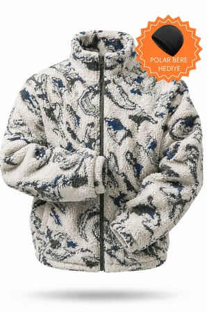 Ghassy Co. Erkek Isı Termal İç Dış Sherpa Sonbahar Kış Tam Fermuarlı Peluş Polar Sweatshirt