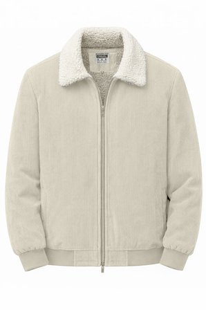 Ghassy Co. Erkek Peluş Astarlı Gömlek Yaka Tam Fermuar Rüzgar Geçirmez Kadife Mont
