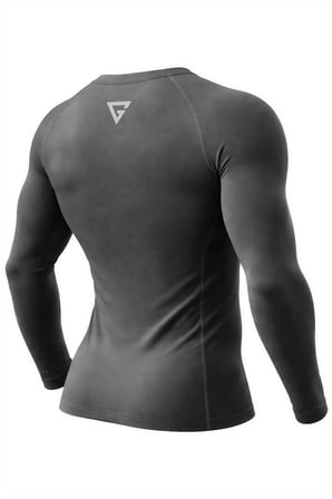 Ghassy Co. Erkek Pro Compression Nem Emici Atletik Performans Uzun Kollu Reglan Kol Spor Tişört