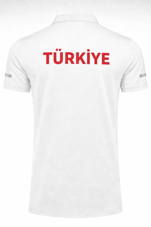 Ghassy Co. Türk Bayrak Logolu Polo Yaka Hafif Esnek Hızlı Kuruyan Kumaş Performans Spor Tişört