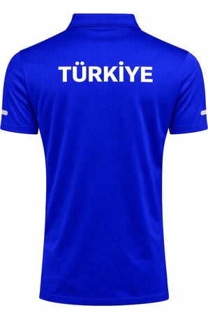 Ghassy Co. Türk Bayrak Logolu Polo Yaka Hafif Esnek Hızlı Kuruyan Kumaş Performans Spor Tişört