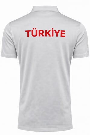 Ghassy Co. Türk Bayrak Logolu Polo Yaka Hafif Esnek Hızlı Kuruyan Kumaş Performans Spor Tişört