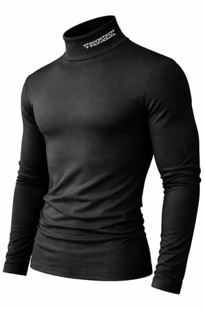 Ghassy Co. Erkek Balıkçı Yaka Pamuklu Likralı Vücuda Oturan Uzun Kollu Slim Fit Günlük Tişört