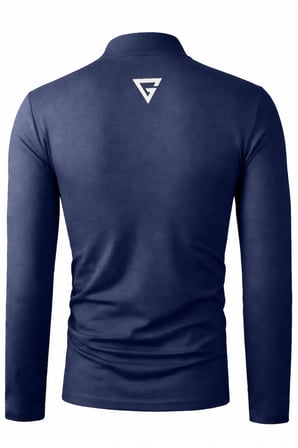 Ghassy Co. Erkek Balıkçı Yaka Pamuklu Likralı Vücuda Oturan Uzun Kollu Slim Fit Günlük Tişört