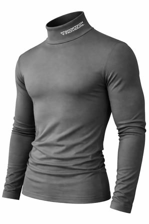 Ghassy Co. Erkek Balıkçı Yaka Pamuklu Likralı Vücuda Oturan Uzun Kollu Slim Fit Günlük Tişört