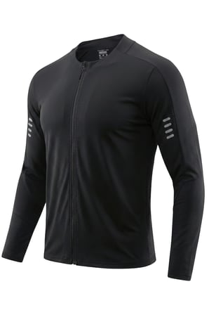 Ghassy Co. Erkek Tam Fermuarlı Dalgıç Kumaş Uzun Kollu Slim Fit Esnek Spor Sweatshirt